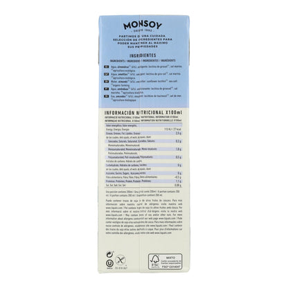 Pack of 6 Monsoy Sugar-Free Almond Milk 1 L