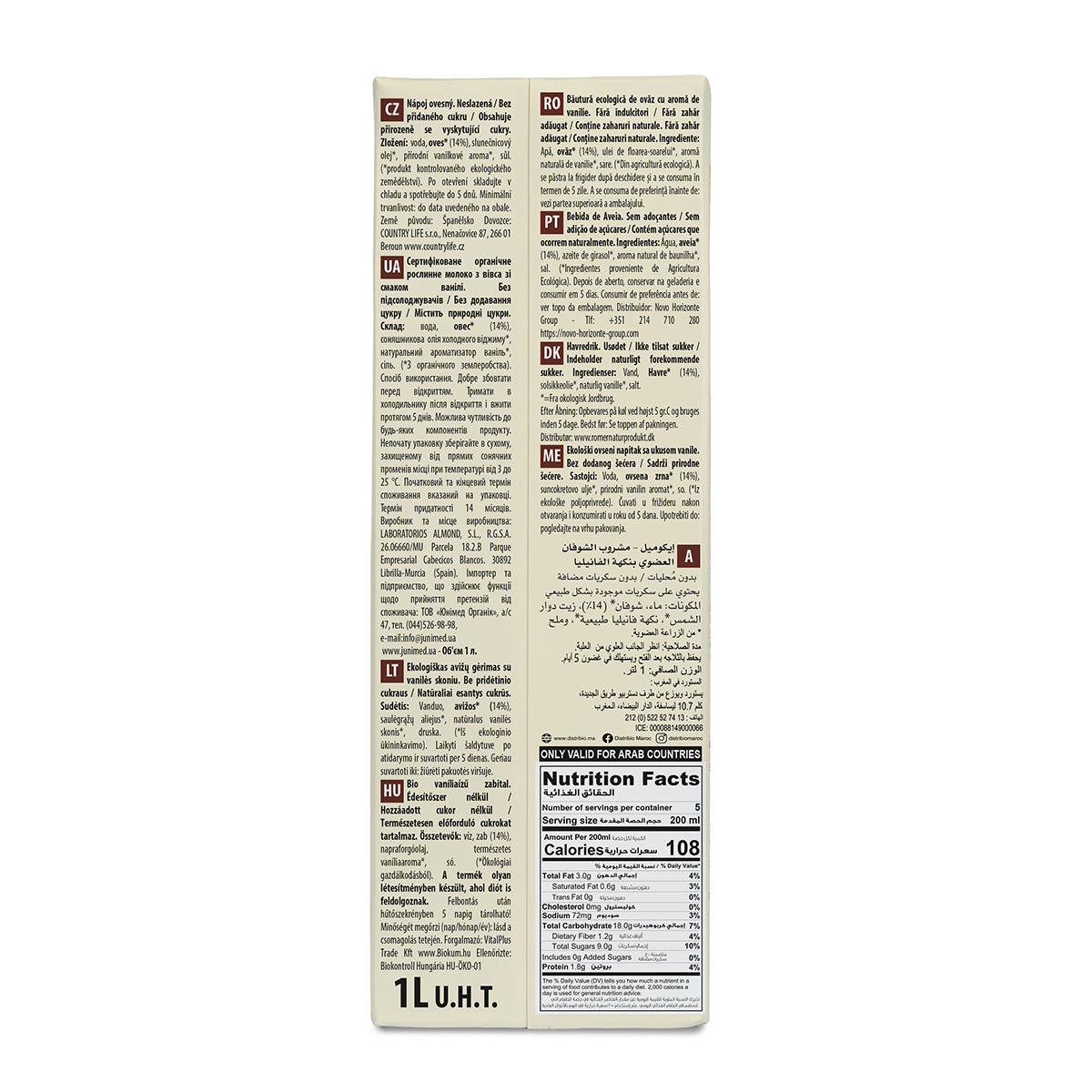 Napój owsiany waniliowy bez cukru Bio Ecomil 1 l