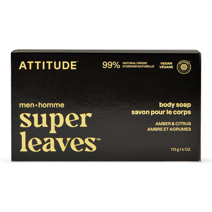 Super Leaves Men Feste Körperseife Amber & Zitrusfrüchte 113 g