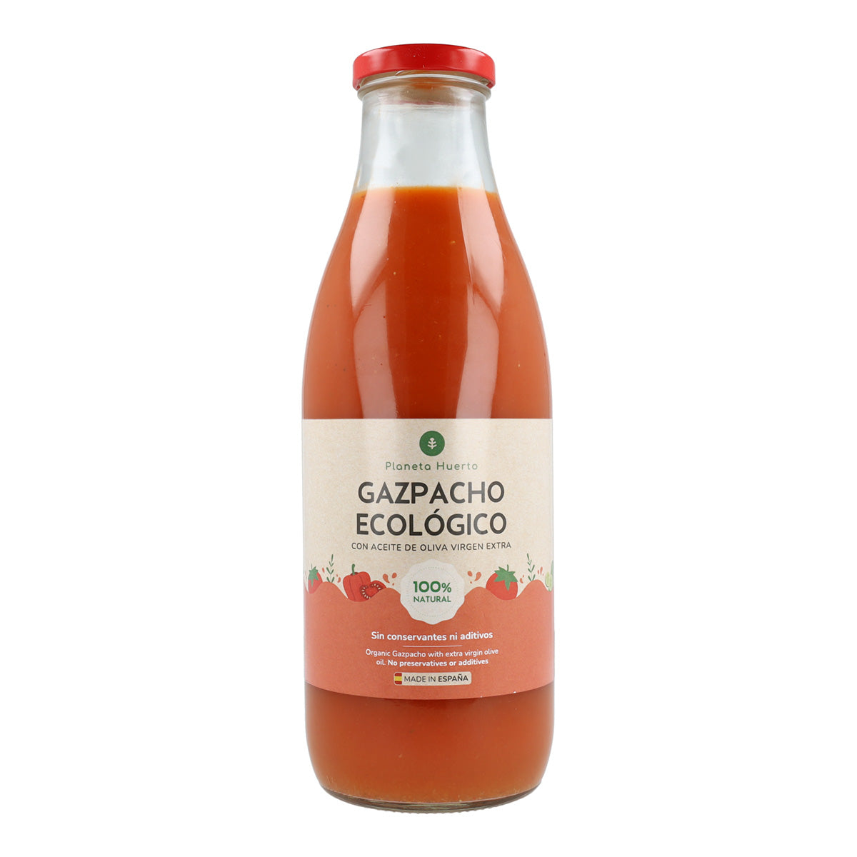 Gazpacho traditionnel ECO avec huile d'olive vierge extra Planeta Huerto 1 L