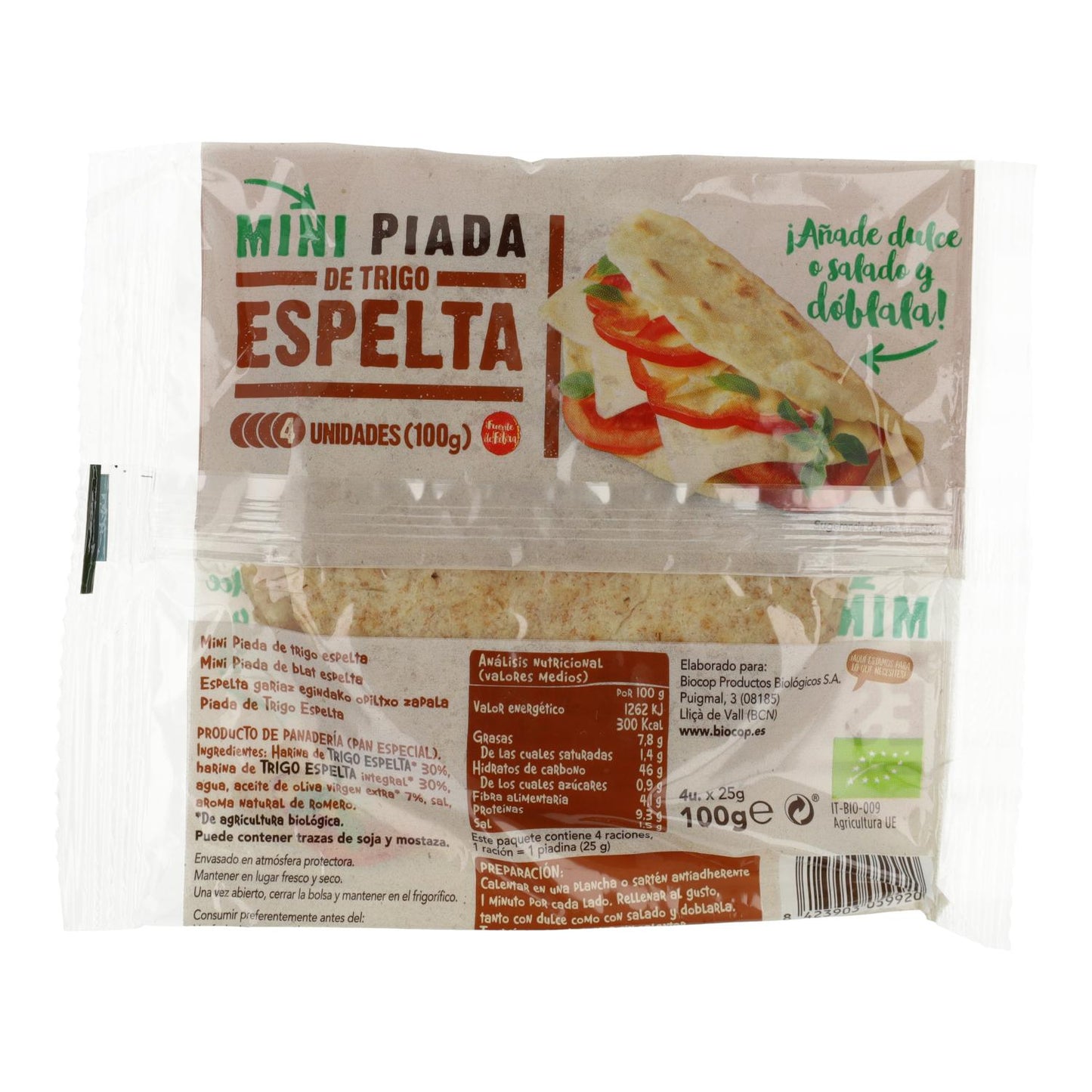 Mini piadiny z pszenicy orkiszowej Biocop 100 g