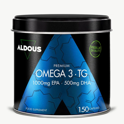 Omega 3 Premium-kapslar 1000 mg EPA och 500 mg DHA Aldous Bio 150 kapslar