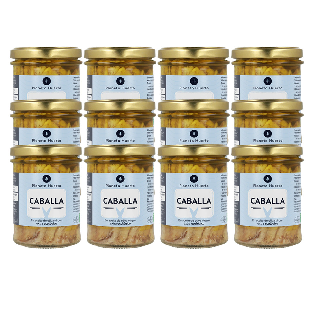 Opakowanie 12x Makrela w oliwie z oliwek extra virgin ECO Planeta Huerto 190 g