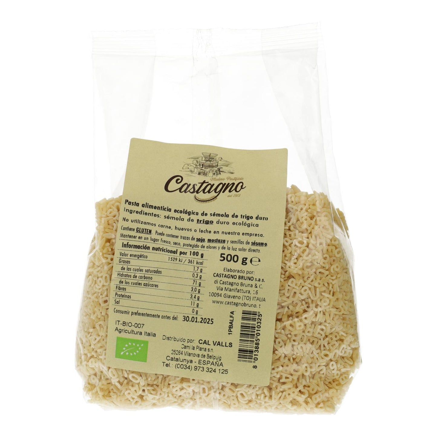Sopa de Letras Trigo Duro ECO Castagno 500 g