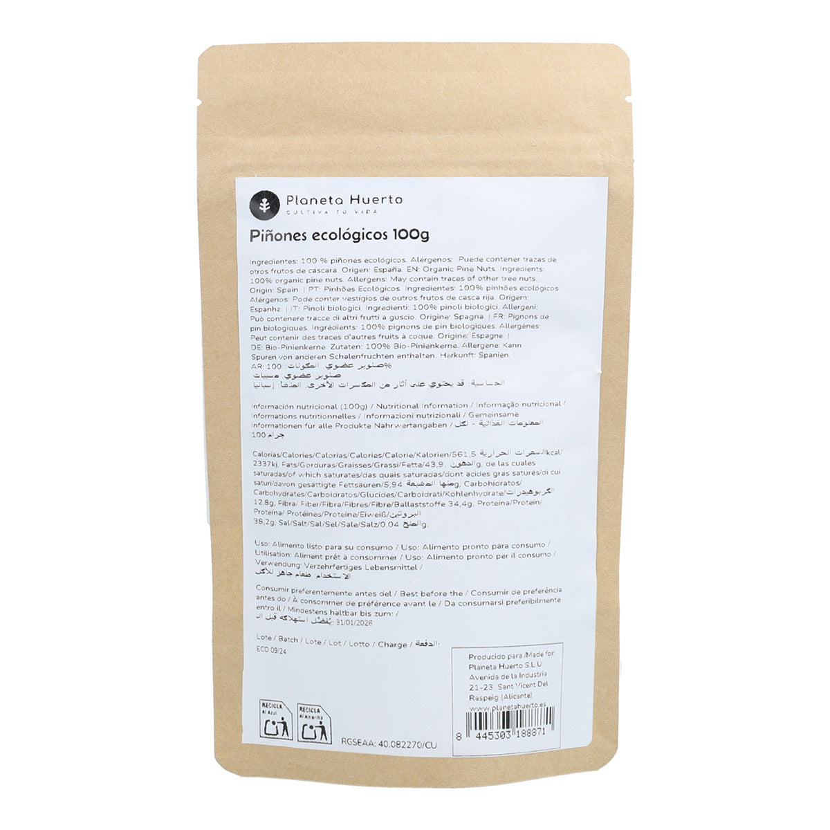 Orzeszki piniowe ECO Planeta Huerto 100gr