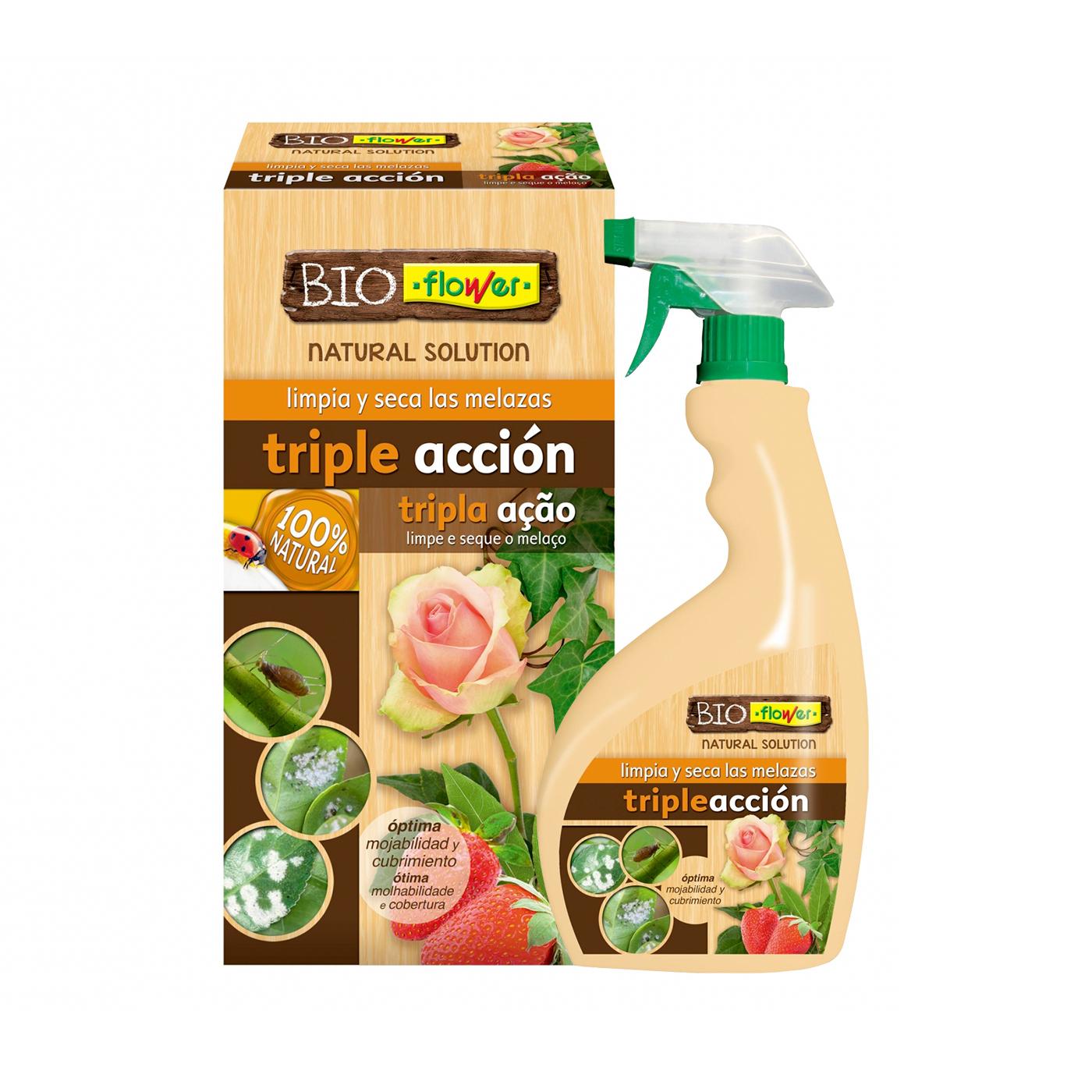 Trippelverkan mot insekter, melass och svamp BioFlower Listo Uso