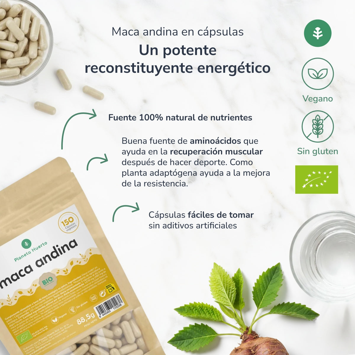 Maca organica Planeta Huerto 150 Capsule