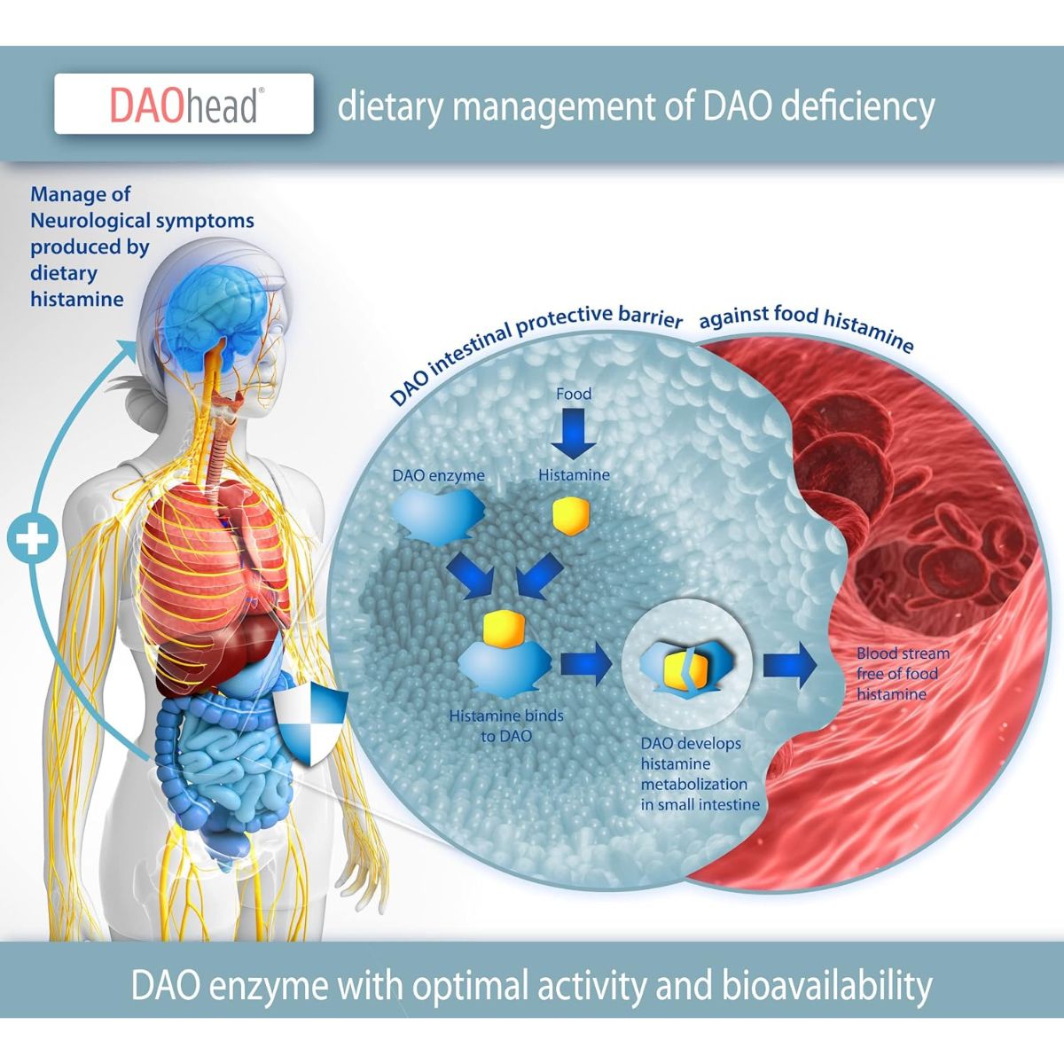 DAOhead® 60 kapslar med magsyreresistenta tabletter