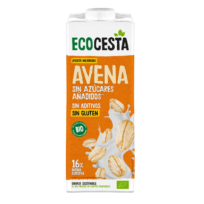 Gluten-free and no added sugar organic oat drink, 1 L Ecocesta