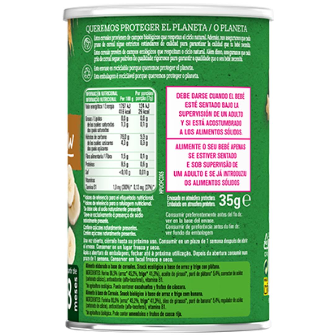 Snack bio au blé et au riz avec banane Gerber Organic 35 g GERBER Organic Blé et riz avec banane