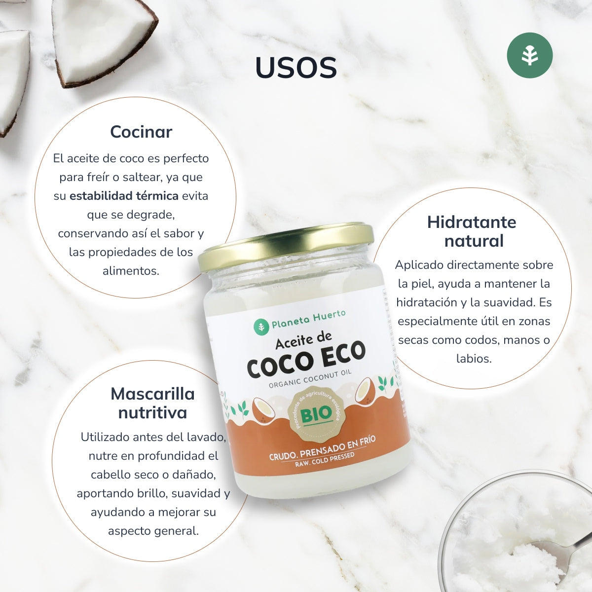 Natives Kokosnussöl ECO Planeta Huerto 500 ml