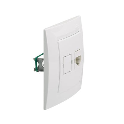 Simon 15 prise téléphonique blanche