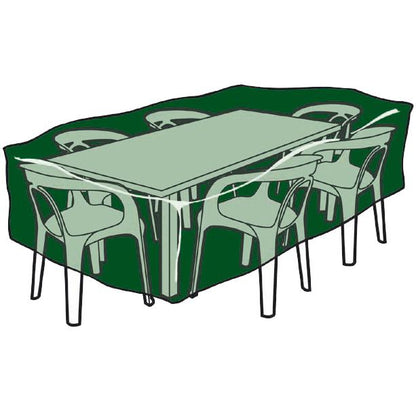 Rektangulärt överdrag för bord och stolar i polyeten 225 x 143 x 90 cm