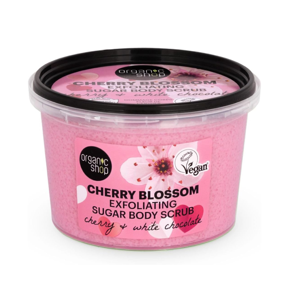 Kroppsskrubb med socker och körsbärsblom Organic Shop 250 ml