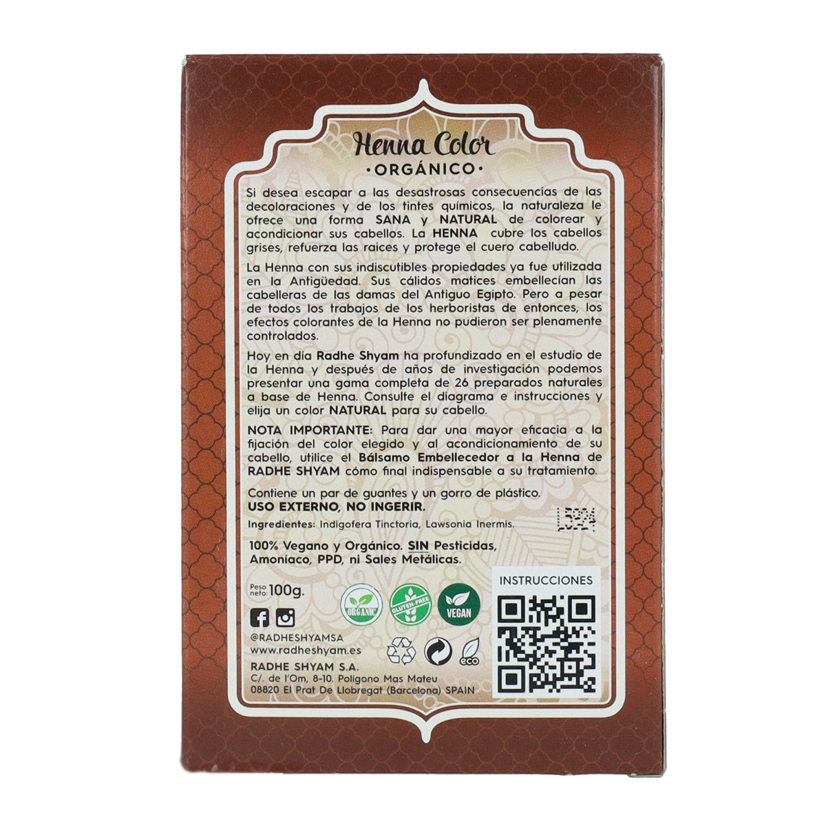 Henna w proszku ciemnobrązowa 100 g