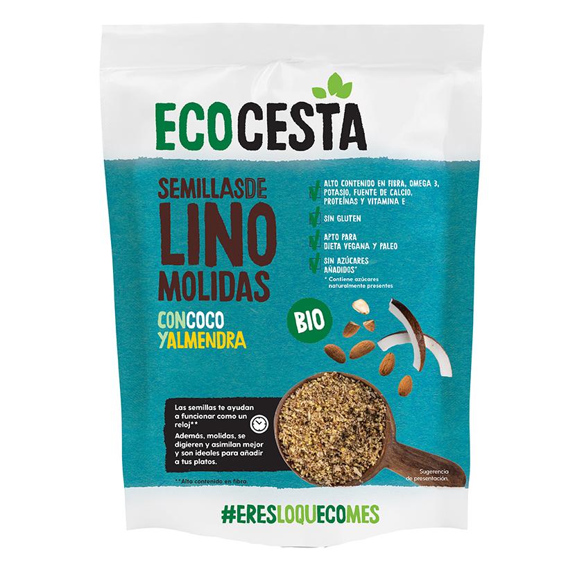 Graines de lin moulues biologiques à la noix de coco et aux amandes, 200 g Ecocesta