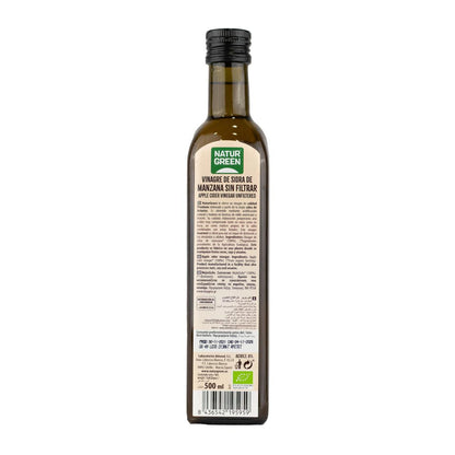 Vinagre de Sidra de Manzana Bio sin filtrar NaturGreen 500 ml