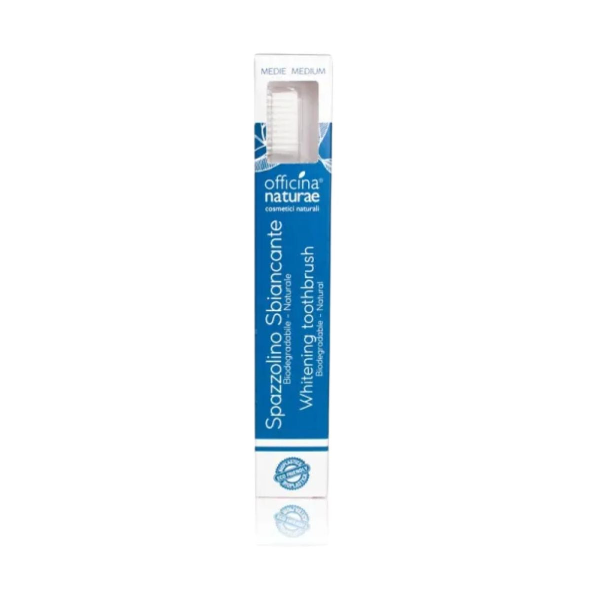 Zahnbürste zum Aufhellen der Zähne, plastikfrei, kompostierbar, Officina Naturae