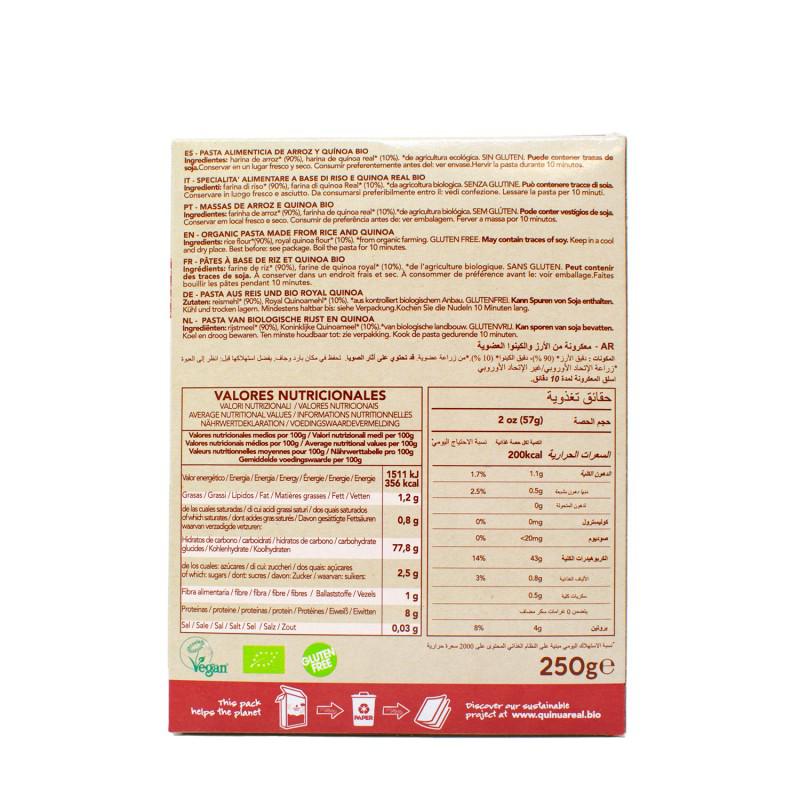 Makaron penne z komosą ryżową i ryżem ekologicznym bezglutenowym Quinua Real 250 g