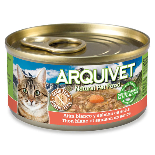Weißer Thunfisch und Lachs in Sauce Arquivet 80 g Nassfutter für Katzen