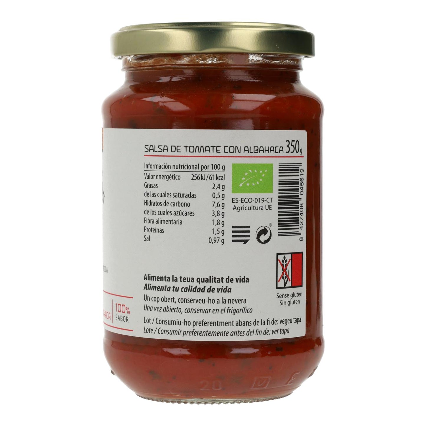 Tomatsås med basilika ECO Cal Valls 350 g