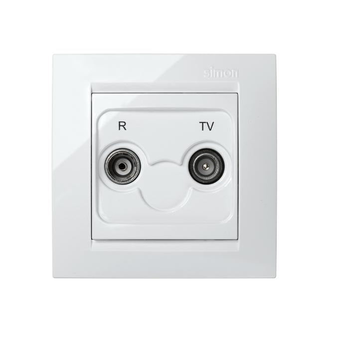 Simon 15 prise télévision intermédiaire Blanc