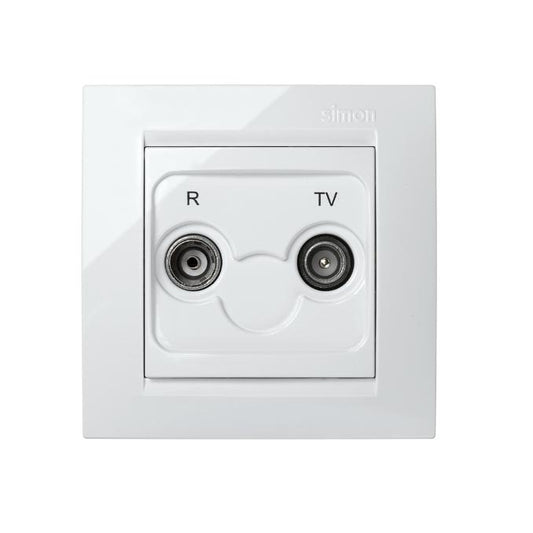 Simon 15 prise télévision intermédiaire Blanc