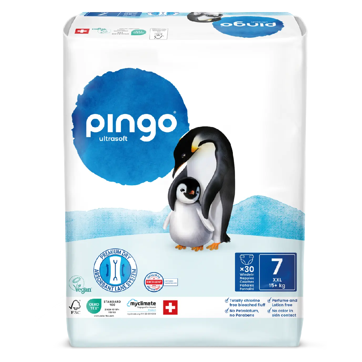 Pieluchy T7 XXL (+15 kg) Pingo 30 szt.