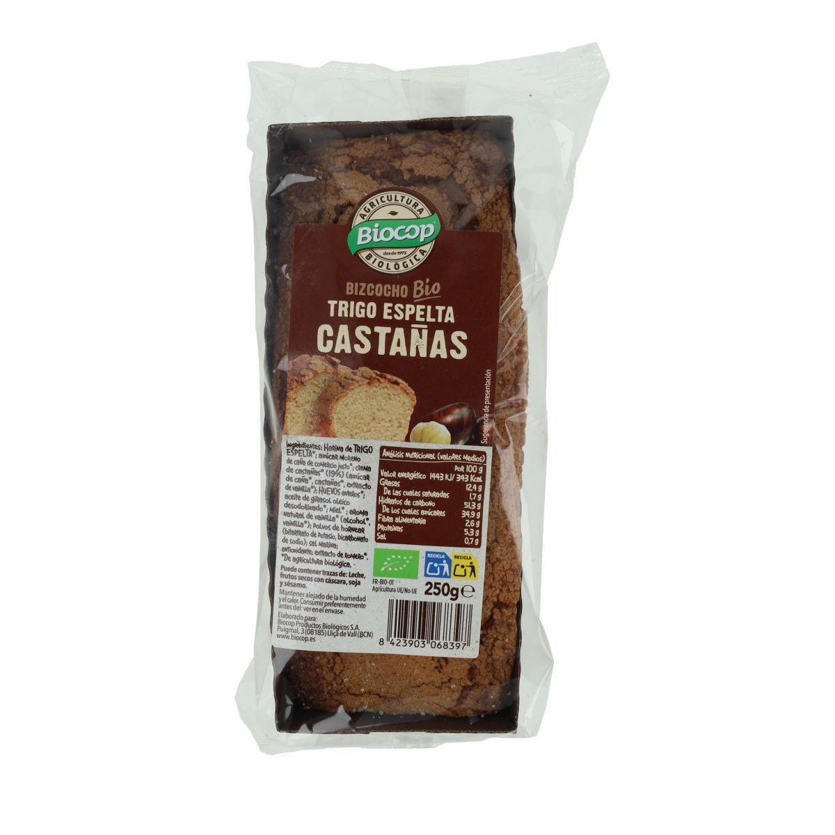 Biocop Organic Chestnut and Spelt Wheat Cake 250 g