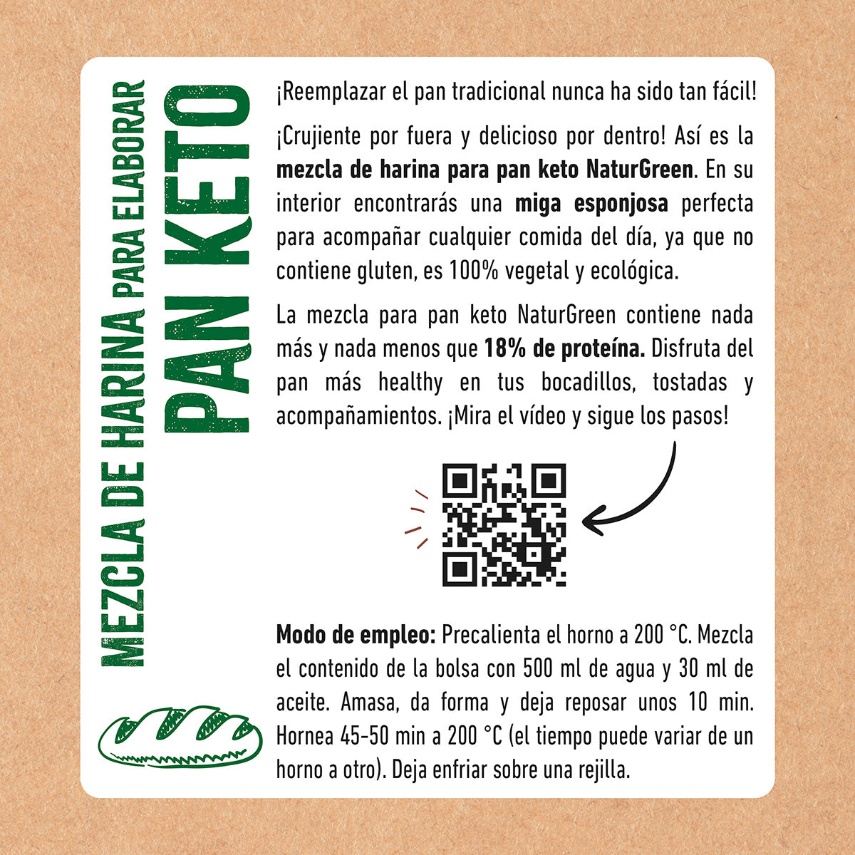 Mezcla de harinas para Pan Keto sin gluten NaturGreen 400 g