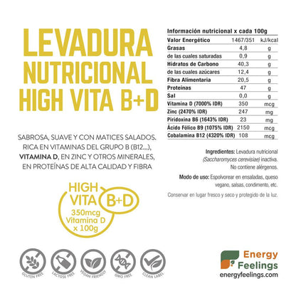 Energy Feelings High Vitamin D Nutritional Yeast 250 g