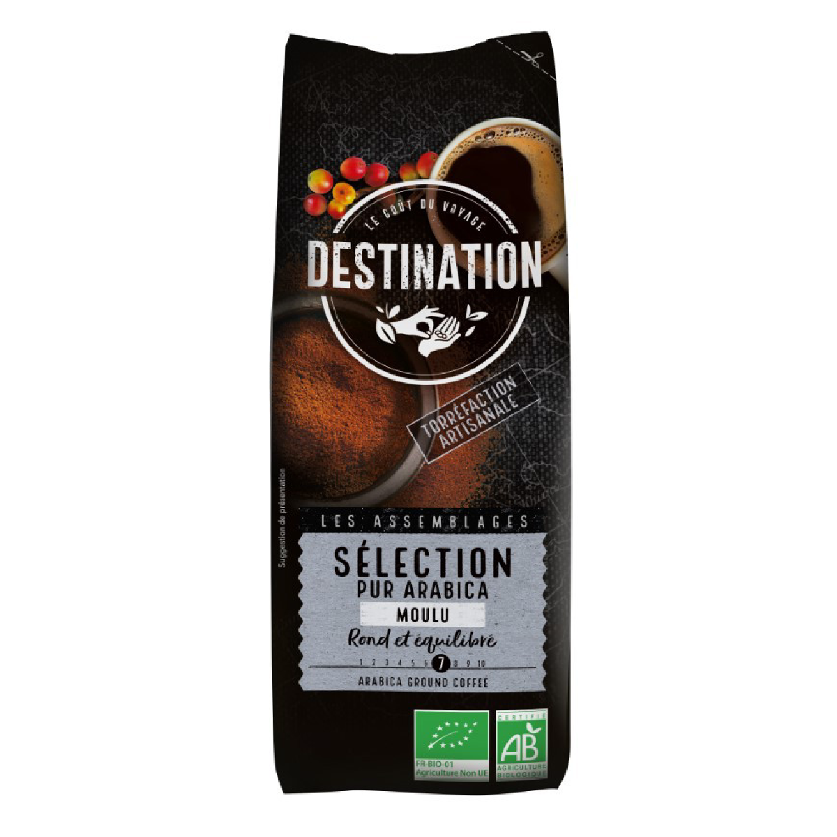 Café moulu Sélection 100 % Arabica Bio Destination 250 g