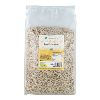 Skalade solrosfrön ECO Planeta Huerto 2,5 kg