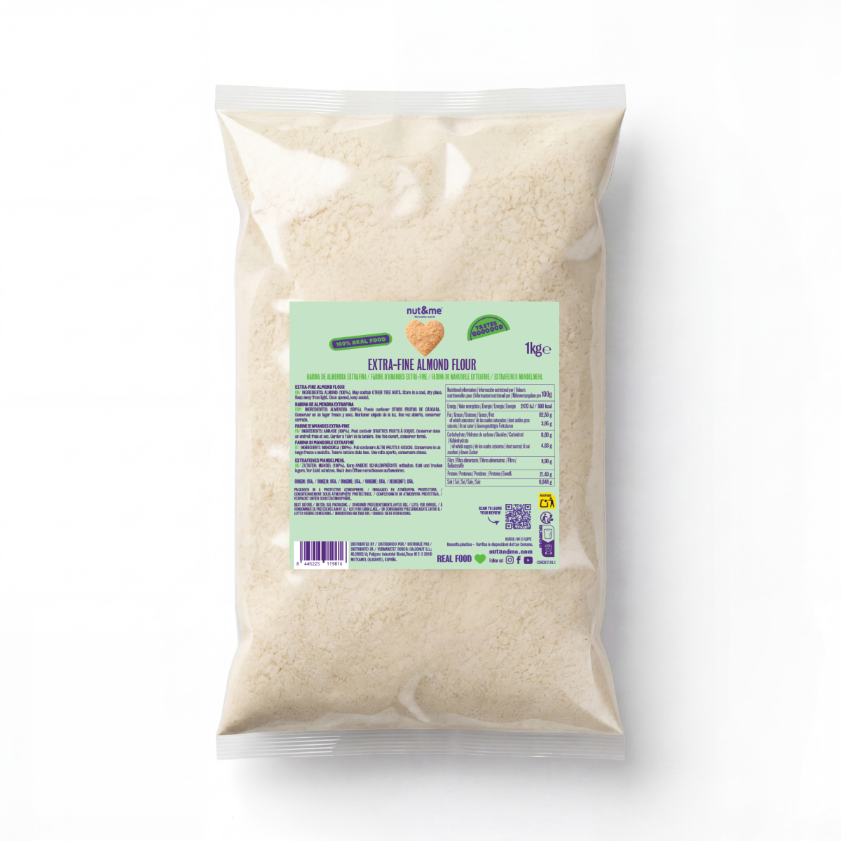 Farine Realfooding d'amandes extra-fines (spéciale pâtisserie) Nut&me 1 kg