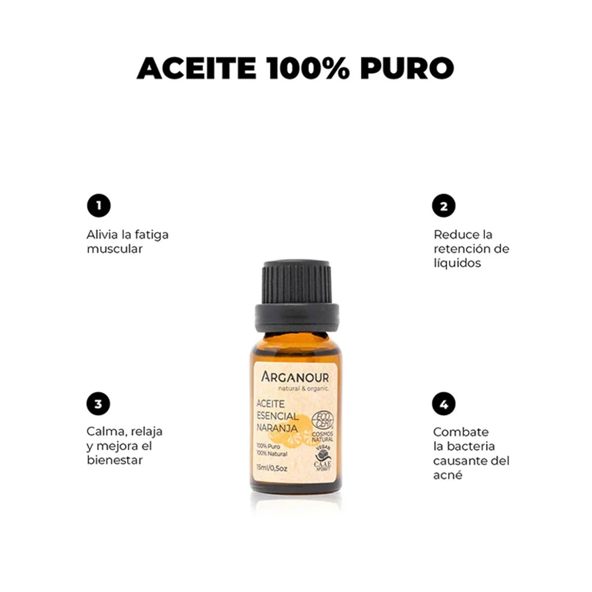 Huile essentielle d'orange 100 % pure Arganour 15 ml