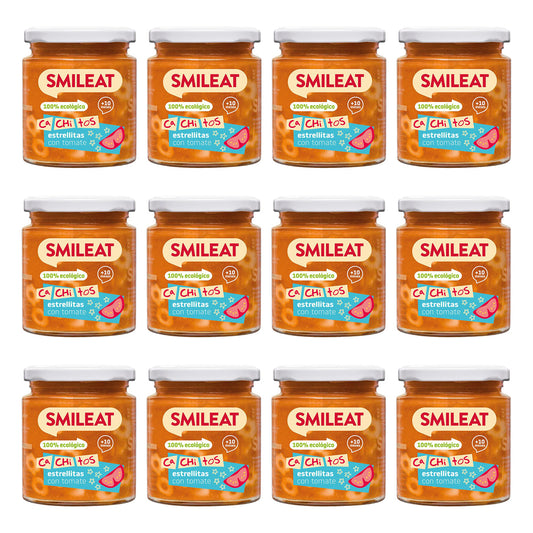 12-pack burkar ekologisk tomatpuré CA CHI TOS Smileat, 230 g