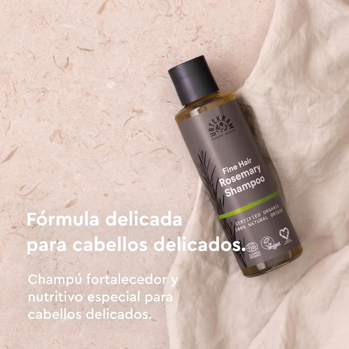 Confezione da 2 shampoo al rosmarino per capelli fini Urtekram 500 ml
