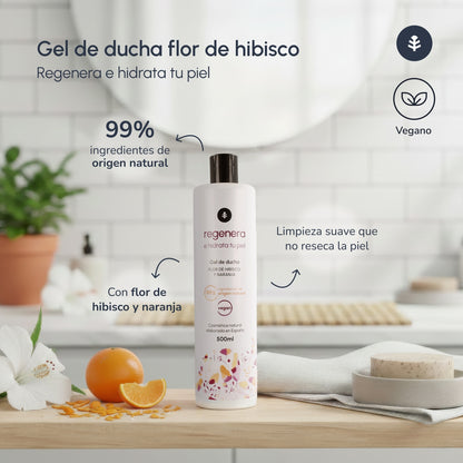 Gel douche à la fleur d'hibiscus et à l'orange Planeta Huerto 500 ml