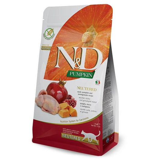 ND Pumpkin Neutred quaglia Mangime per gatti sterilizzati Farmina 1,5 kg