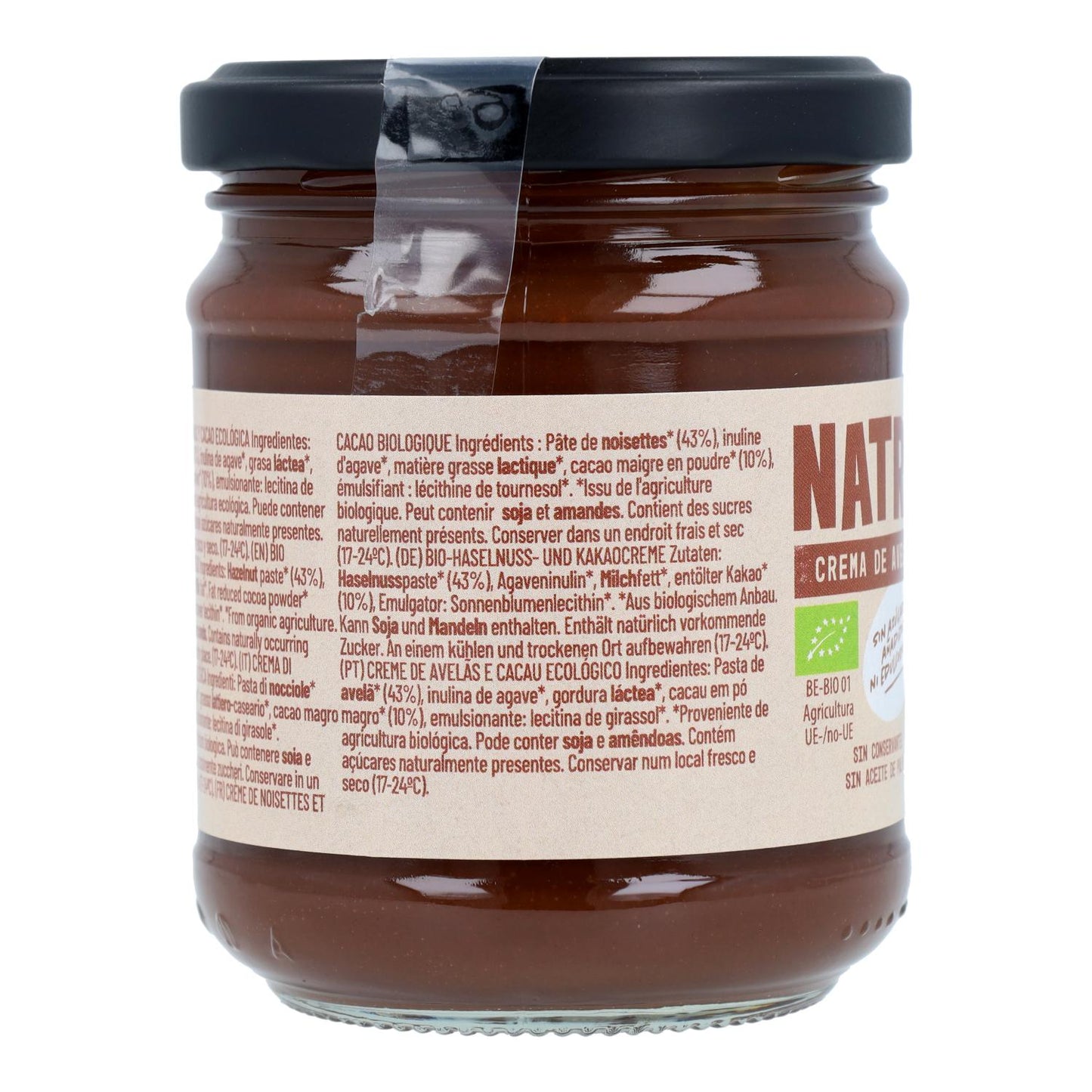 Ekologisk kakao- och hasselnötskräm Natruly 200 g