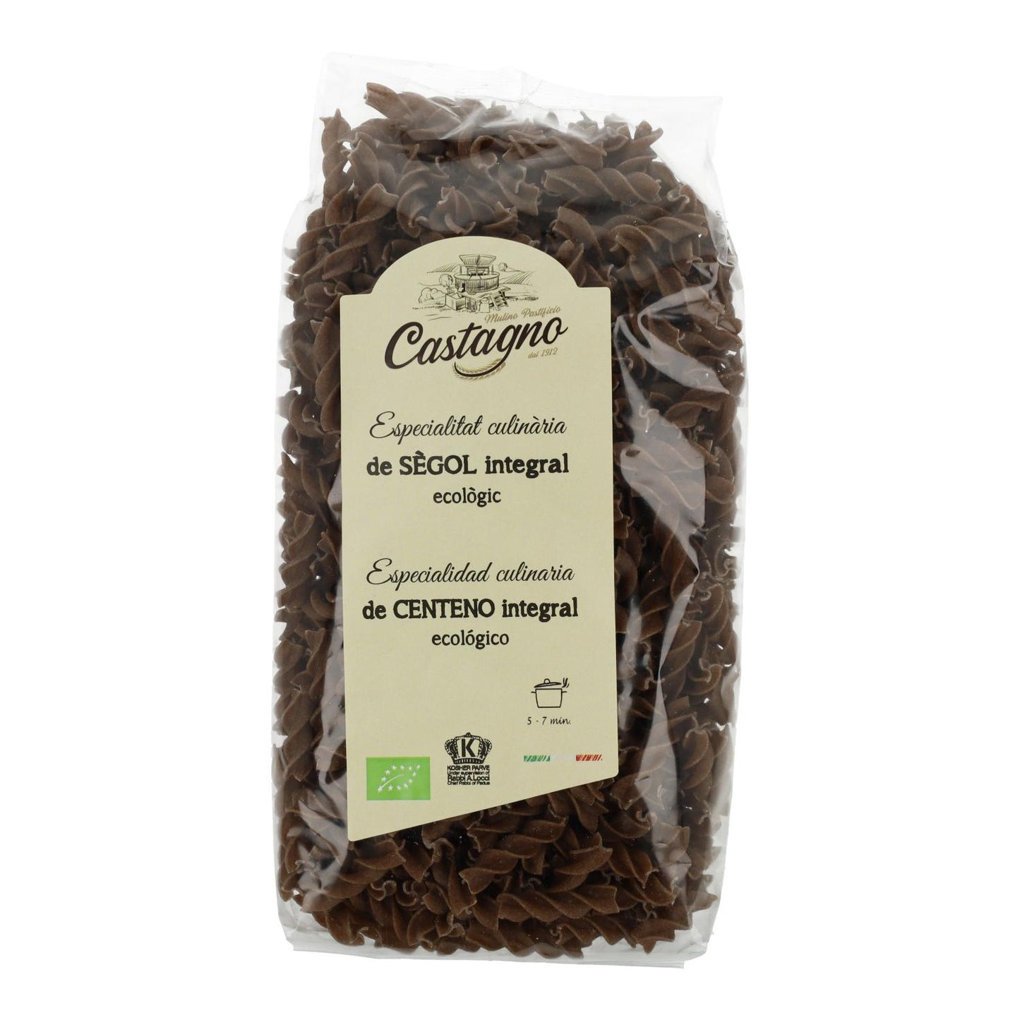 Spirales de seigle complet ECO Castagno 500 g