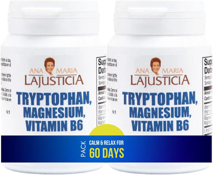 Pack of 2 Tryptophan with Magnesium and Vitamin B6 Ana María LaJusticia, 2 packs of 60 tablets