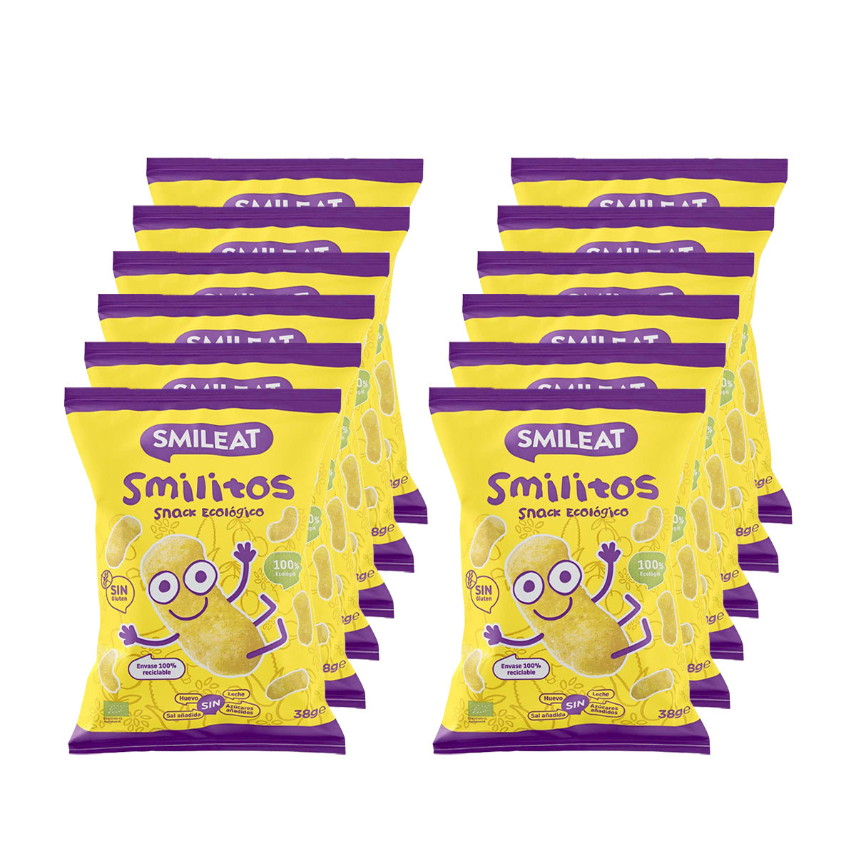 Pack 12x Smilitos, vermicelles de maïs bio Smileat, 38 g