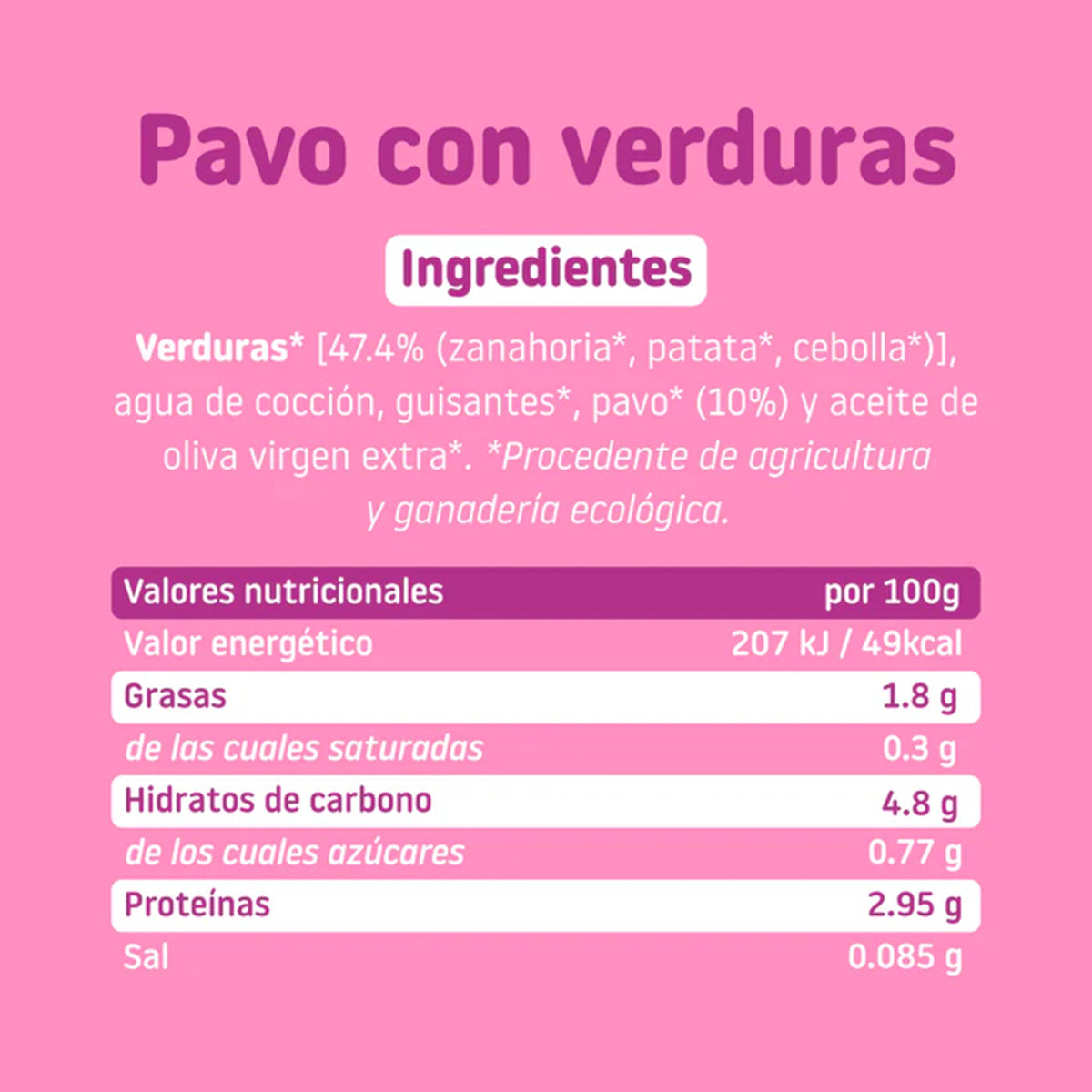 PROMO 3x Tarrito BIO pavo y verduras +6 meses Smileat 230g