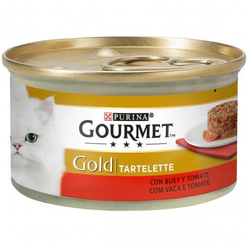 Opakowanie 24 x GOURMET GOLD Tartaletka z wołowiną i pomidorami Mokra karma 85 g