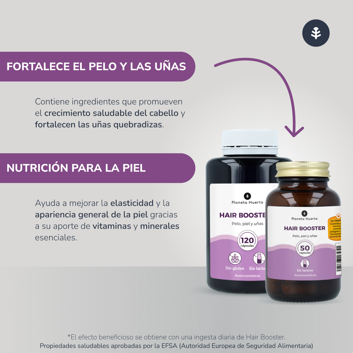 3xHair Booster Pack Haare, Haut und Nägel Planeta Huerto 120 Kapseln