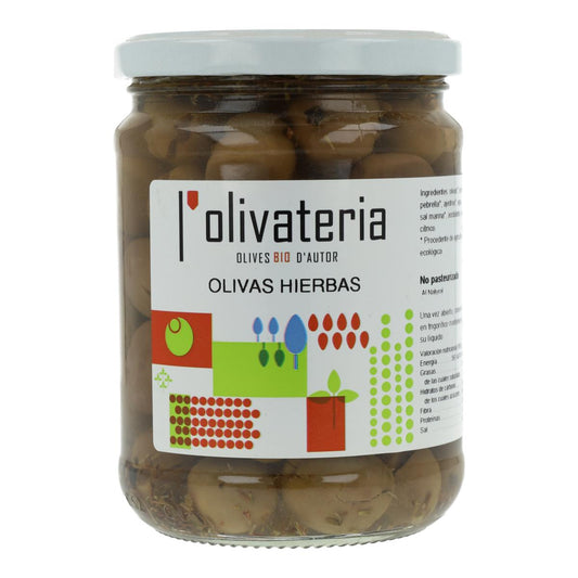 Oliven natur mit Kräutern l'olivateria 225 g