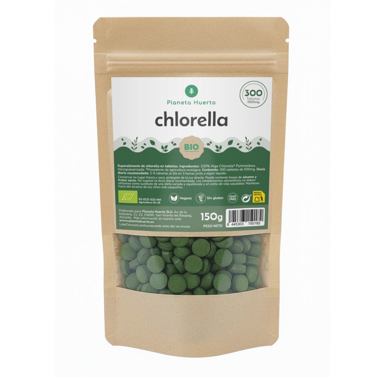 Chlorella biologique 400 mg Planeta Huerto 300 comprimés