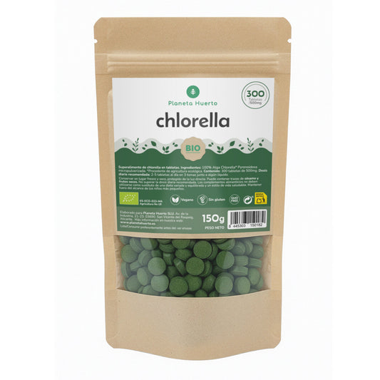 Organic Chlorella 400 mg Planeta Huerto 300 tablets