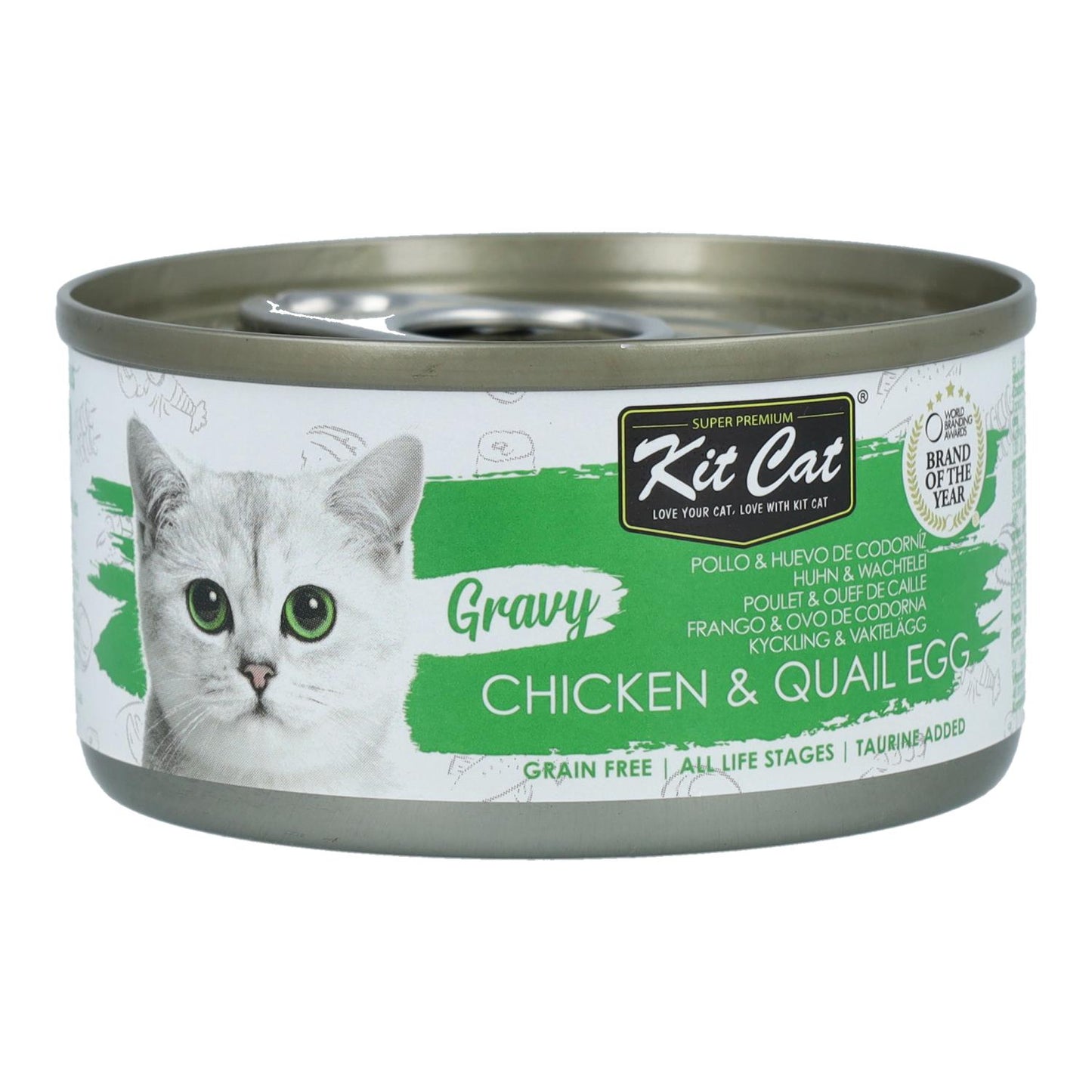 Kit Cat Gravy Tin - Chicken & Quail Egg 70 g Wet cat food in sauce